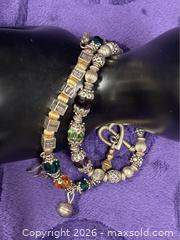 MaxSold Auction: 2X Sterling Silver Findings .925  8" Bracelets w/ Colored Crystals beads - Idaho Springs (Colorado, USA) PARTNER MANAGED Estate Sale Online Auction - Idaho Street