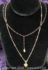 MaxSold Auction: Sterling Silver 18" .925 Box chain w/ Heart pendant - Sterling garnet & pearl necklace 18” - Idaho Springs (Colorado, USA) PARTNER MANAGED Estate Sale Online Auction - Idaho Street