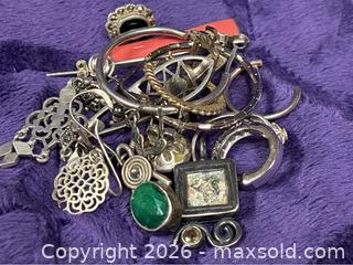 MaxSold Auction: Sterling Silver .925  1.12 OZ. SCRAP Single Earrings   - Idaho Springs (Colorado, USA) PARTNER MANAGED Estate Sale Online Auction - Idaho Street