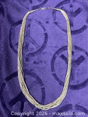 MaxSold Auction: Sterling Silver .925  16"  Indigenous American Liquid Silver Necklace    - Idaho Springs (Colorado, USA) PARTNER MANAGED Estate Sale Online Auction - Idaho Street