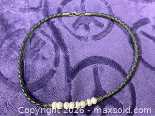 MaxSold Auction: Sterling Silver .925  16" Pearls w/Leather Necklace - Idaho Springs (Colorado, USA) PARTNER MANAGED Estate Sale Online Auction - Idaho Street