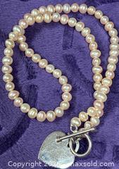 MaxSold Auction: Sterling Silver .925  16" Pink Rose Pearl Necklace - Idaho Springs (Colorado, USA) PARTNER MANAGED Estate Sale Online Auction - Idaho Street