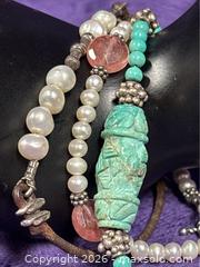 MaxSold Auction: Sterling Silver .925 3 Bracelets Silpada leather & Pearl Sterling turquoise findings - Idaho Springs (Colorado, USA) PARTNER MANAGED Estate Sale Online Auction - Idaho Street