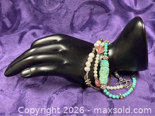 MaxSold Auction: Sterling Silver .925 3 Bracelets Silpada leather & Pearl Sterling turquoise findings - Idaho Springs (Colorado, USA) PARTNER MANAGED Estate Sale Online Auction - Idaho Street