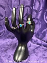MaxSold Auction: Sterling Silver .925  3  Rings  Turqouise color  - Idaho Springs (Colorado, USA) PARTNER MANAGED Estate Sale Online Auction - Idaho Street