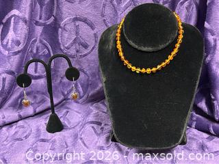 MaxSold Auction: Sterling Silver .925   AMBER Necklace & Earrings - Idaho Springs (Colorado, USA) PARTNER MANAGED Estate Sale Online Auction - Idaho Street