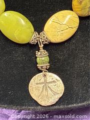 MaxSold Auction: Sterling Silver .925  Green Agate/Jasper Chunky Stone  16" Necklace - Idaho Springs (Colorado, USA) PARTNER MANAGED Estate Sale Online Auction - Idaho Street