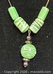 MaxSold Auction: Sterling Silver .925  Green Glass  18" Necklace  - Idaho Springs (Colorado, USA) PARTNER MANAGED Estate Sale Online Auction - Idaho Street