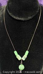 MaxSold Auction: Sterling Silver .925  Green Glass  18" Necklace  - Idaho Springs (Colorado, USA) PARTNER MANAGED Estate Sale Online Auction - Idaho Street