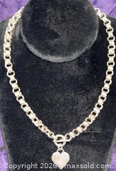 MaxSold Auction: Sterling Silver .925 Heavy Tiffany style Heart Charm 16" Necklace  - Idaho Springs (Colorado, USA) PARTNER MANAGED Estate Sale Online Auction - Idaho Street