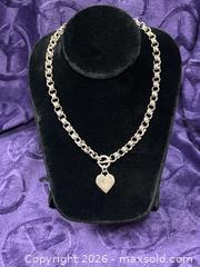 MaxSold Auction: Sterling Silver .925 Heavy Tiffany style Heart Charm 16" Necklace  - Idaho Springs (Colorado, USA) PARTNER MANAGED Estate Sale Online Auction - Idaho Street
