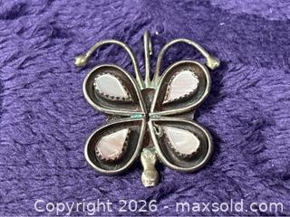 MaxSold Auction: Sterling Silver .925  Locket / Pendant Indigenous  American Butterfly MOP - Idaho Springs (Colorado, USA) PARTNER MANAGED Estate Sale Online Auction - Idaho Street