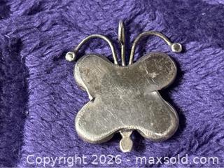 MaxSold Auction: Sterling Silver .925  Locket / Pendant Indigenous  American Butterfly MOP - Idaho Springs (Colorado, USA) PARTNER MANAGED Estate Sale Online Auction - Idaho Street