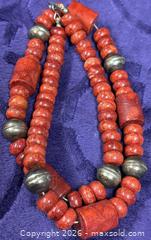 MaxSold Auction: Sterling Silver .925  Red Mediterranean coral 20"  Necklace - Idaho Springs (Colorado, USA) PARTNER MANAGED Estate Sale Online Auction - Idaho Street