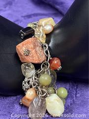 MaxSold Auction: Sterling Silver .925  Semi Precious Rock Gem Stone charm Bracelet - Idaho Springs (Colorado, USA) PARTNER MANAGED Estate Sale Online Auction - Idaho Street
