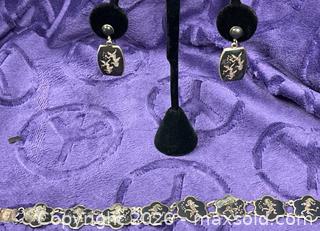 MaxSold Auction: Sterling Silver .925   SIAM  Bracelet & Earrings Niello work - Idaho Springs (Colorado, USA) PARTNER MANAGED Estate Sale Online Auction - Idaho Street