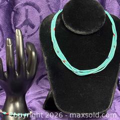 MaxSold Auction: Sterling Silver .925  Turquoise Native  Necklace & Bracelet  - Idaho Springs (Colorado, USA) PARTNER MANAGED Estate Sale Online Auction - Idaho Street