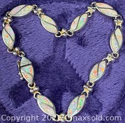MaxSold Auction: Unmarked Sterling Silver OPAL Bracelet    - Idaho Springs (Colorado, USA) PARTNER MANAGED Estate Sale Online Auction - Idaho Street