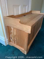 MaxSold Auction: Natural Wood Storage Bench with Hinged Lid 40x16x20 - Sparks Glencoe (Maryland, USA) PARTNER MANAGED Downsizing Online Auction - Sparks Station Road