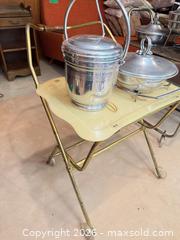 MaxSold Auction: Mid-Century Folding Tray Table with Metal Ice Bucket - Toronto (Ontario, Canada) PARTNER MANAGED Estate Sale Online Auction - Cobden Street