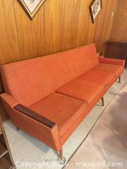 MaxSold Auction: Mid-Century Modern Orange Woven Fabric Sofa - Toronto (Ontario, Canada) PARTNER MANAGED Estate Sale Online Auction - Cobden Street