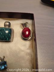 MaxSold Auction: Set of 7 Sterling Silver Pendant Charms with Inlaid Stones - Toronto (Ontario, Canada) PARTNER MANAGED Estate Sale Online Auction - Cobden