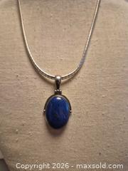 MaxSold Auction: Sterling Silver Lapis Lazuli Pendant Necklace, 18-inch Chain - Toronto (Ontario, Canada) PARTNER MANAGED Estate Sale Online Auction - Cobden Street