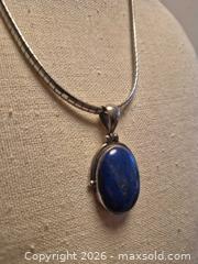 MaxSold Auction: Sterling Silver Lapis Lazuli Pendant Necklace, 18-inch Chain - Toronto (Ontario, Canada) PARTNER MANAGED Estate Sale Online Auction - Cobden Street