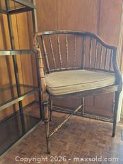 MaxSold Auction: Vintage-Style Rattan/Bamboo Chair with Cushion & Throw Pillow - Toronto (Ontario, Canada) PARTNER MANAGED Estate Sale Online Auction - Cobden Street