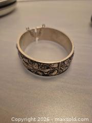 MaxSold Auction: Vintage Sterling Silver Floral Embossed Bangle Bracelet - Toronto (Ontario, Canada) PARTNER MANAGED Estate Sale Online Auction - Cobden Street