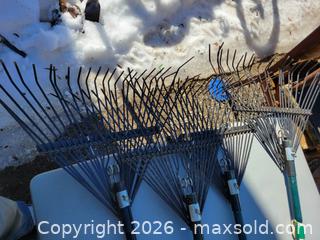 MaxSold Auction: 4 Metal Fan Rakes - East Zorra-Tavistock (Ontario, Canada) SELLER MANAGED Downsizing Online Auction - Highway 59 Lot 92