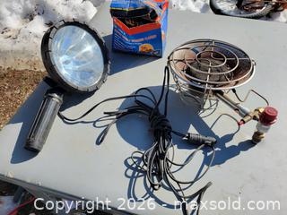 MaxSold Auction: Flood Light 12V Emergency Light Propane Burner Heater - East Zorra-Tavistock (Ontario, Canada) SELLER MANAGED Downsizing Online Auction - Highway 59 Lot 92