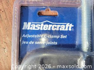 MaxSold Auction: New MIP Mastercraft 4pc C Clamp Set 2" & 5" - East Zorra-Tavistock (Ontario, Canada) SELLER MANAGED Downsizing Online Auction - Highway 59 Lot 92