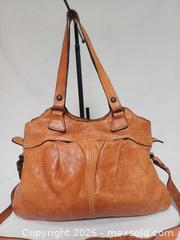 MaxSold Auction: Vintage Patricia Nash Napoli Cognac Leather Shoulder Handbag  - Toronto (Ontario, Canada) PARTNER MANAGED Reseller Online Auction - Queen Street West