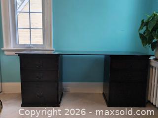 MaxSold Auction: MDF Desk with Glass Top D - Toronto (Ontario, Canada) Downsizing Online Auction - Kimbark Blvd 