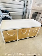 MaxSold Auction:  Storage Bench with 3 Removable Bins - Toronto (Ontario, Canada) SELLER MANAGED Downsizing Online Auction - Wicksteed Wicksteed Avenue