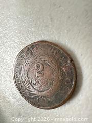 MaxSold Auction: 1864 United States 2 Cents Coin Bronze/Copper - San Jose (California, USA) SELLER MANAGED Downsizing Online Auction - East Humboldt Street