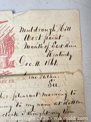 MaxSold Auction: Civil War–Era Letter from Kentucky, December 1861 - San Jose (California, USA) SELLER MANAGED Downsizing Online Auction - East Humboldt Street