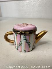 MaxSold Auction: Limoges France Pink Hand-Painted Miniature Trinket Box - San Jose (California, USA) SELLER MANAGED Downsizing Online Auction - East Humboldt Street