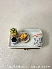 MaxSold Auction: Limoges Porcelain Trinket Box – Breakfast/Coffee Tray Miniature - San Jose (California, USA) SELLER MANAGED Downsizing Online Auction - East Humboldt Street