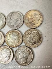 MaxSold Auction: Lot of 9 Silver US Dimes - Roosevelt & Mercury - San Jose (California, USA) SELLER MANAGED Downsizing Online Auction - East Humboldt Street