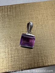 MaxSold Auction: Sterling Silver Amethyst Pendant (925), About 1 in - San Jose (California, USA) SELLER MANAGED Downsizing Online Auction - East Humboldt Street