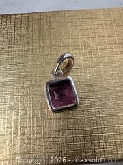 MaxSold Auction: Sterling Silver Amethyst Pendant (925), About 1 in - San Jose (California, USA) SELLER MANAGED Downsizing Online Auction - East Humboldt Street