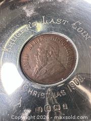 MaxSold Auction: Sterling Silver Coaster / Dish with Commemorative Kruger Coin - San Jose (California, USA) SELLER MANAGED Downsizing Online Auction - East Humboldt Street