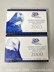 MaxSold Auction: United States Mint 50 State Quarters Proof Sets — 2000 & 2003, 2 Sets - San Jose (California, USA) SELLER MANAGED Downsizing Online Auction - East Humboldt Street