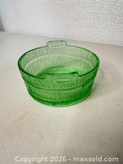 MaxSold Auction: Vintage Green Pressed Glass Ice Bucket with Woodgrain Texture - San Jose (California, USA) SELLER MANAGED Downsizing Online Auction - East Humboldt Street