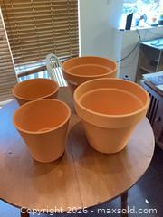 MaxSold Auction: ArteVasi Terracotta Plant Pots, Medium (Set of 4) - Coquitlam (British Columbia, Canada) SELLER MANAGED Reseller Online Auction - Robson Drive