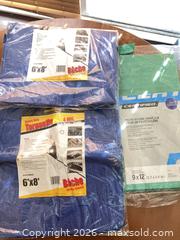 MaxSold Auction: Lot of 3 Tarpaulins — Multiple Sizes, Colors - Coquitlam (British Columbia, Canada) SELLER MANAGED Reseller Online Auction - Robson Drive