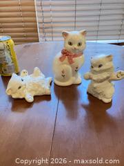 MaxSold Auction: Set of 3 White Porcelain/Ceramic Cat Figurines - Coquitlam (British Columbia, Canada) SELLER MANAGED Reseller Online Auction - Robson Drive