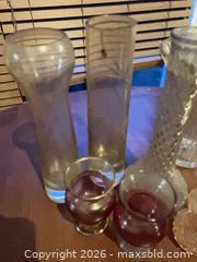 MaxSold Auction: Set of 4+ Medium Glass Vases, Clear Purple Pink - Coquitlam (British Columbia, Canada) SELLER MANAGED Reseller Online Auction - Robson Drive